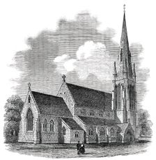 The Church of St. Stephen, Shepherd's Bush - Consecrated on Thursday, 1850. Creator: Unknown