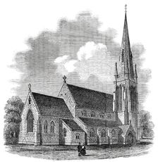The Church of St. Stephen, Shepherd's Bush - Consecrated on Thursday, 1850. Creator: Unknown