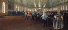 The Church Parade of the Finnish Life Guards Regiment, 1906. Creator: Boris Mikhajlovich Kustodiev