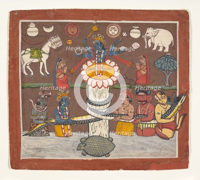 The Churning of the Ocean of Milk, ca. 1780-90. Creator: Unknown.