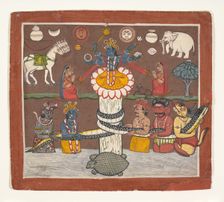The Churning of the Ocean of Milk, ca. 1780-90. Creator: Unknown