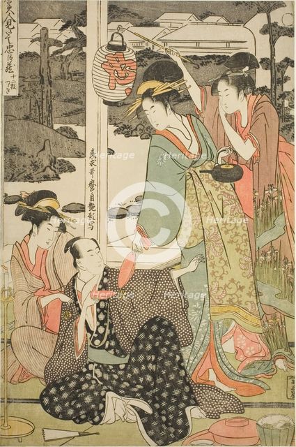 The Chushingura Drama Parodied by Famous Beauties: A Set of Twelve Prints (Komei..., c. 1794/95. Creator: Kitagawa Utamaro.