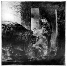 The Cider Barrel 1929. Artist: Edmund Blampied