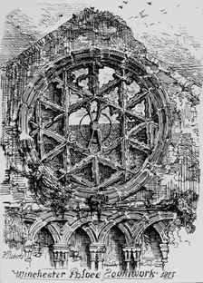 The Circular Window of the Hall of Winchester House (Winchester Palace), Southwark 1835, (1912). Artist: David Roberts