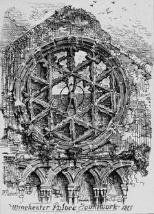 The Circular Window of the Hall of Winchester House (Winchester Palace), Southwark 1835, (1912). Artist: David Roberts