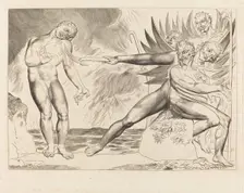 The Circle of the Corrupt Officials; the Devils Tormenting Ciampolo, 1827. Creator: William Blake