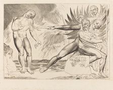 The Circle of the Corrupt Officials; the Devils Tormenting Ciampolo, 1827. Creator: William Blake