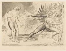 The Circle of the Corrupt Officials; the Devils Tormenting Ciampolo, 1827. Creator: William Blake