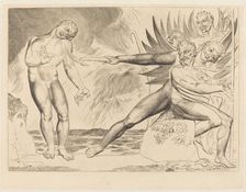 The Circle of the Corrupt Officials; the Devils Tormenting Ciampolo, 1827. Creator: William Blake