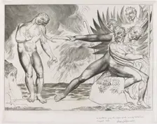 The Circle of the Corrupt Officials; the Devils Tormenting Ciampolo, 1827. Creator: William Blake