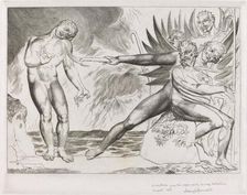 The Circle of the Corrupt Officials; the Devils Tormenting Ciampolo, 1827. Creator: William Blake