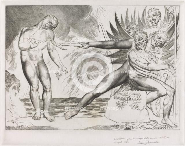 The Circle of the Corrupt Officials; the Devils Tormenting Ciampolo, 1827. Creator: William Blake.