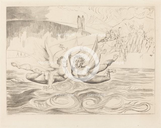 The Circle of the Corrupt Officials; the Devils Mauling Each Other, 1827. Creator: William Blake.