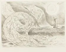 The Circle of the Lustful: Paolo and Francesca, 1827. Creator: William Blake