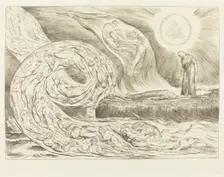 The Circle of the Lustful: Paolo and Francesca, 1827. Creator: William Blake