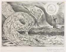 The Circle of the Lustful: Paolo and Francesca, 1827. Creator: William Blake