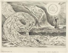 The Circle of the Lustful: Paolo and Francesca, 1827. Creator: William Blake
