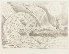 The Circle of the Lustful: Paolo and Francesca, 1827. Creator: William Blake
