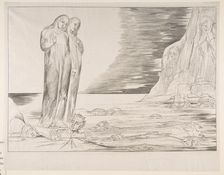 The Circle of Traitors: Dante's Foot Striking Bocca degli Abbate, from Dante's Infe..., ca. 1825-27. Creator: William Blake