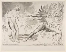 The Circle of Corrupt Officials: The Devils Tormenting Ciampolo, from Dante's Infer..., ca. 1825-27. Creator: William Blake