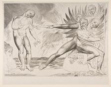 The Circle of Corrupt Officials: The Devils Tormenting Ciampolo, from Dante's Infer..., ca. 1825-27. Creator: William Blake