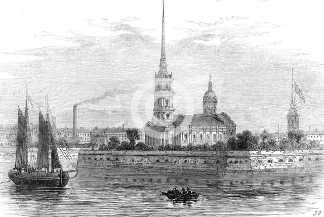 The Citadel Church, St. Petersburg, where the late Emperor's body lay in state, 1881.  Creator: Unknown.