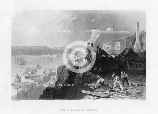 The citadel of Quebec, Canada, 19th century. Artist: E Challis