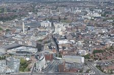 The city centre and environs looking towards the Roman Catholic Cathedral, Liverpool, 2015. Creator: Historic England