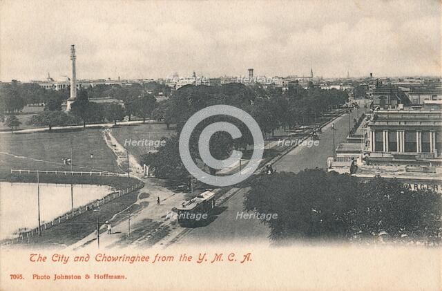 'The City and Chowringhee from the Y.M.C.A.', early 20th century.  Creator: Johnston & Hoffmann.