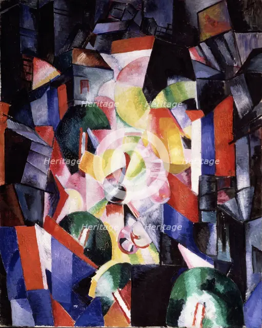 The City at Night, 1915. Artist: Exter, Alexandra Alexandrovna (1882-1949)