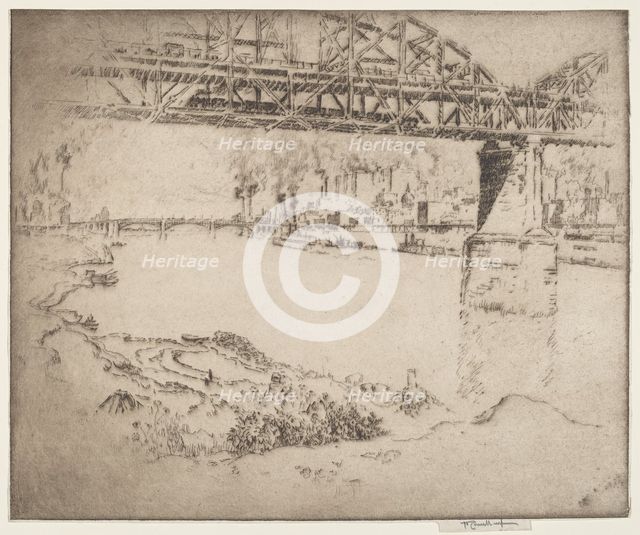 The City Bridge, St. Louis, 1919. Creator: Joseph Pennell.