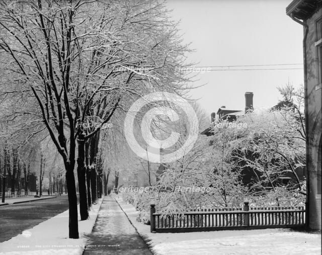 The City dressed for her wedding with winter, between 1900 and 1910. Creator: Unknown.