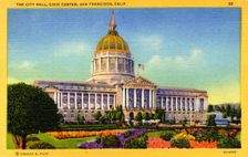 The City Hall, Civic Center, San Francisco, California, USA, 1932
