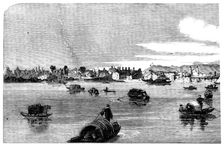 The City of Canton - from the Island of Honan - from a sketch by our special artist and..., 1858. Creator: Unknown