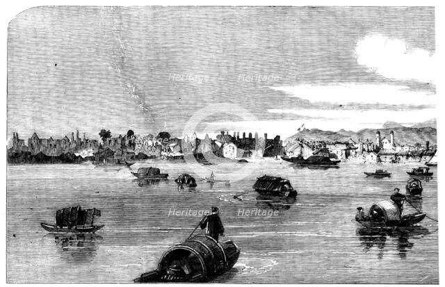 The City of Canton - from the Island of Honan - from a sketch by our special artist and..., 1858. Creator: Unknown.