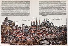 The City of Bamberg, colored xylography in Chronicarum 1493