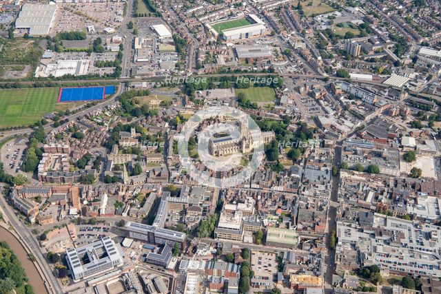 The City of Gloucester and Gloucester Cathedral, Gloucestershire, 2021. Creator: Damian Grady.