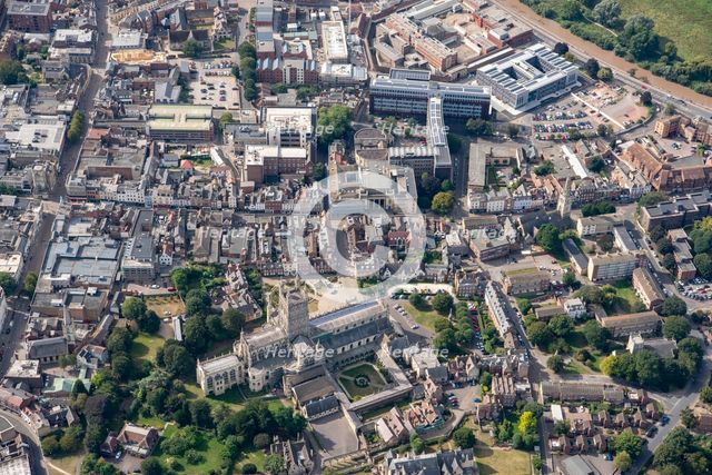 The City of Gloucester and Gloucester Cathedral, Gloucestershire, 2021. Creator: Damian Grady.