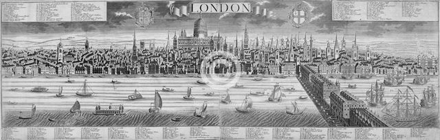 The City of London and the River Thames, 1710. Artist: Anon