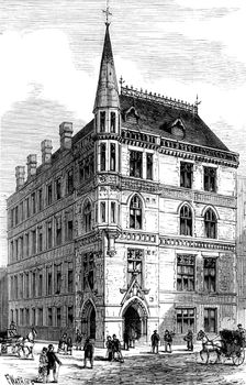 The City of London College: the new building in White-Street, Moorfields, 1883. Creator: Unknown