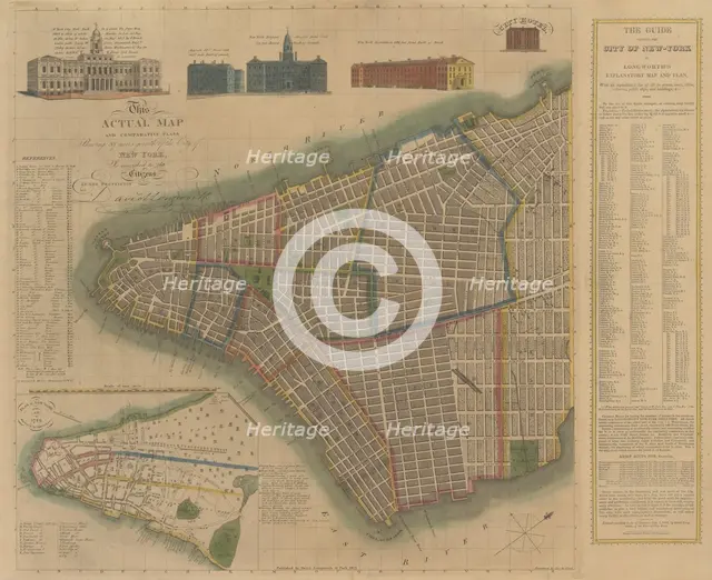 The City of New York: Longworth's Explanatory Map and Plan, 1817. Creator: James DeForest Stout.