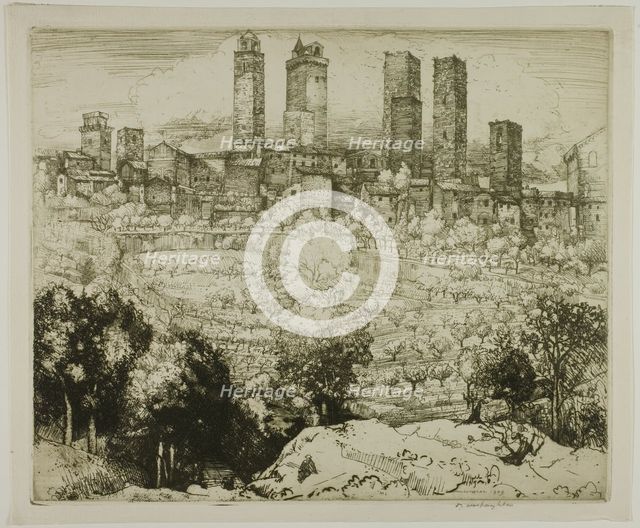 The City of Towers, 1909. Creator: Donald Shaw MacLaughlan.