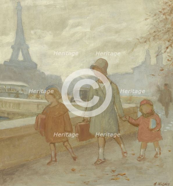 The city: sketch for the playground of the girls' school in rue Dupleix..., c.1933.  Creator: Henri Nozais.