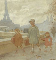 The city: sketch for the playground of the girls school in rue Dupleix..., c.1933. Creator: Henri Nozais