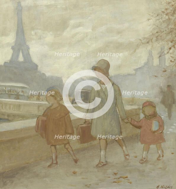 The city: sketch for the playground of the girls' school in rue Dupleix..., c.1933.  Creator: Henri Nozais.