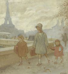 The city: sketch for the playground of the girls school in rue Dupleix..., c.1933. Creator: Henri Nozais
