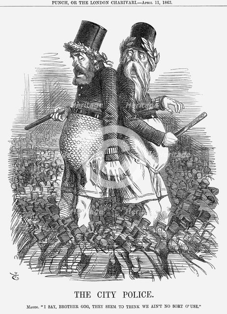 'The City Police', 1863. Creator: John Tenniel.