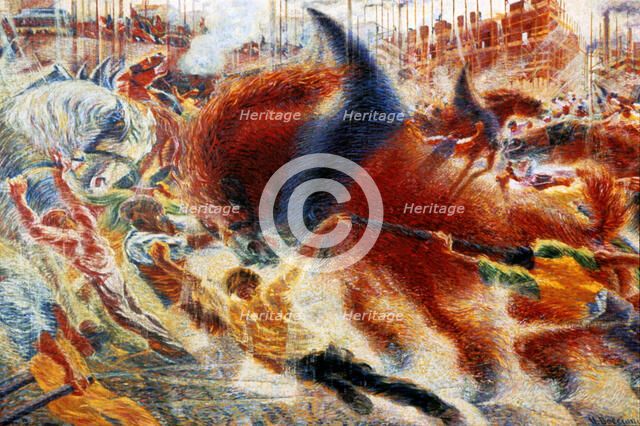 'The City Rises', 1911.  Artist: Umberto Boccioni