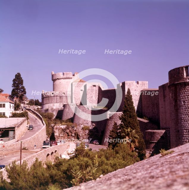 The city walls, Dubrovnik, Yugoslavia, c1955. Creator: Arthur Charles Kirby Ware.