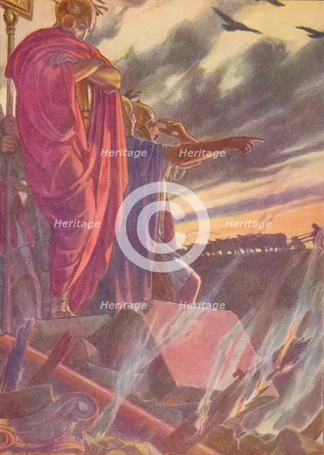 'The city was given to the flames', 1912 (1912). Artist: Unknown.